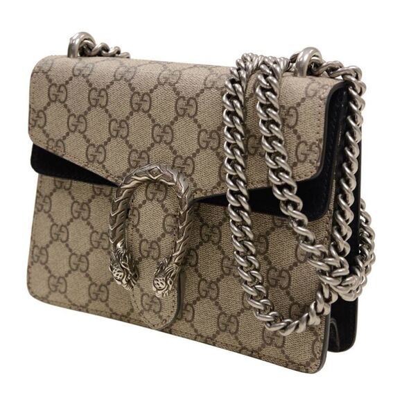 AUTHENTIC NEW GUCCI Gucci Handbag Shoulder Bag GG Supreme Canvas PVC Black Brown - Picture 2 of 7